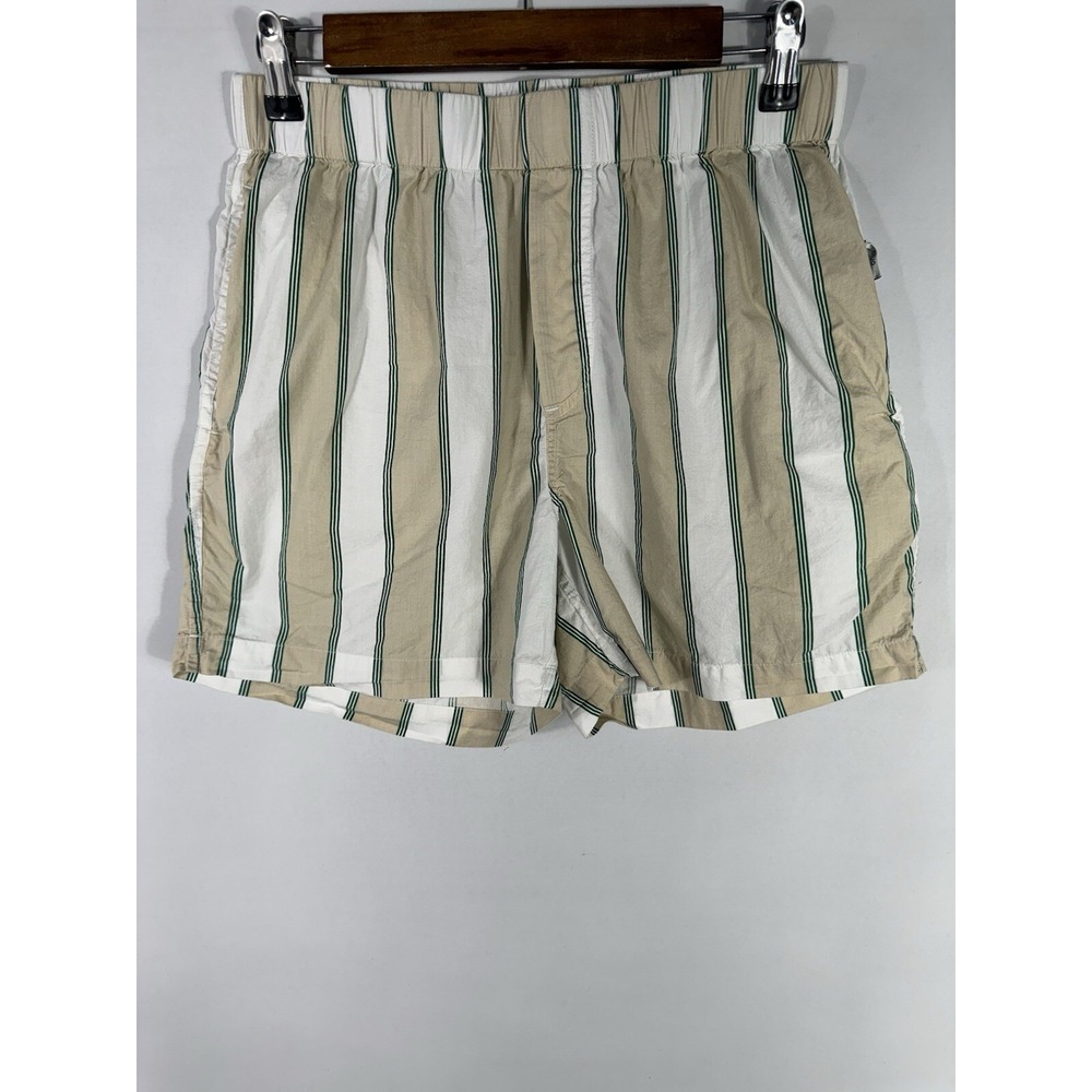 Onia Men's Small Multicolor Striped Poplin Pajama Shorts - Picture 2 of 10